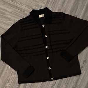 Valerie Stevens Black Wool Blend Sweater